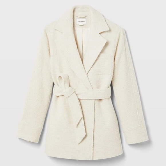 Bouclé Belted Double Breasted Jacket - New With Tags - NEVER WORN - Cream - Picture 5 of 5